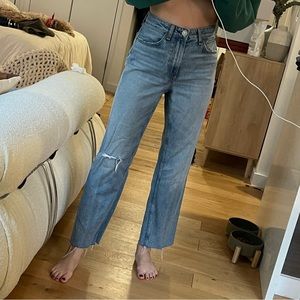 Rag & Bone High Waisted Straight Leg Jeans